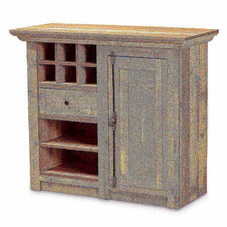 Baxton Studio Albert Modern Farmhouse Rustic Oak Brown Finished Wood 1-Door Dining Room Sideboard Buffet 186-11252-Zoro